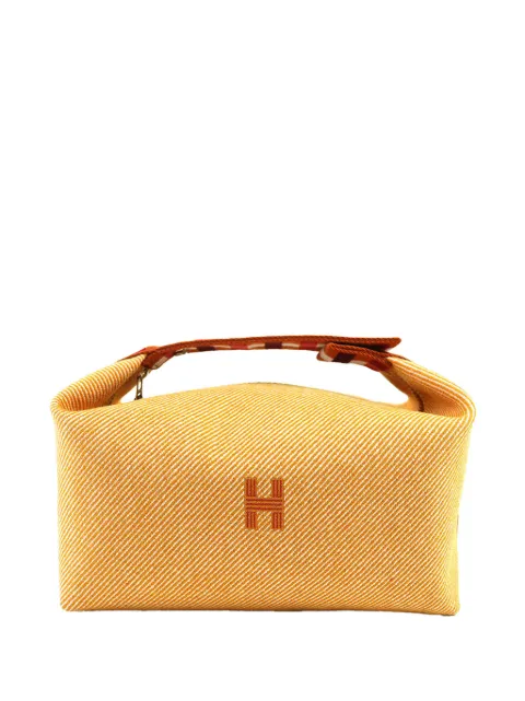 Hermès Pre-Owned 2023-2026 Large Wool Bride A Brac Au Carre Case vanity bag Orange ZL5BCUG1CW5OZDO6