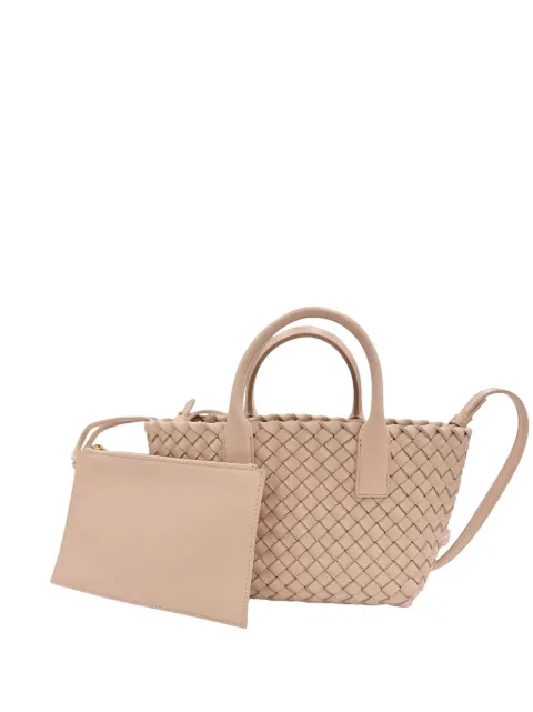 Bottega Veneta Pre-Owned 2022-2026 Mini Lambskin Intreccio Cabat Tote satchel Pink QWVUPQ4X55G20825