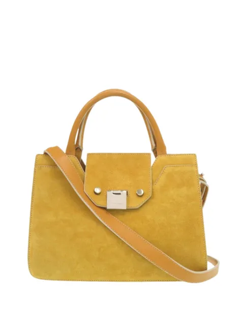 Jimmy Choo Pre-Owned 2014-2018 Suede and Leather Rebel Top Handle Bag satchel Yellow 4ROR7PEMI8W8FDEC