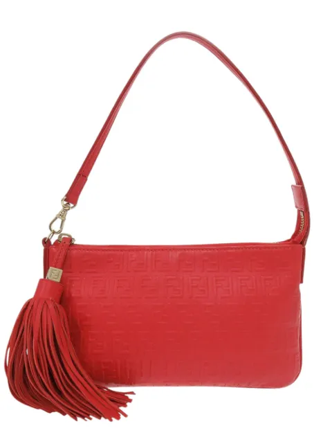 Fendi Pre-Owned 2000-2010 Zucchino Embossed Nappa Tassel handbag Red GQCL611RTN30BFGN