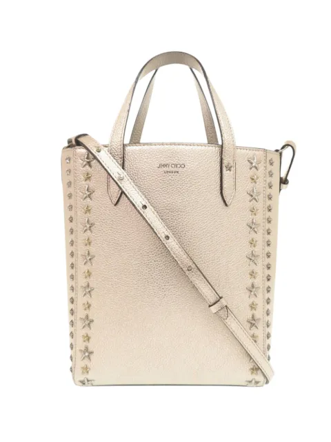 Jimmy Choo Pre-Owned 2020-2026 Metallic Leather Star Studded North South Pegasi Tote satchel Gold 4I8JWXQJMM9YV1I8