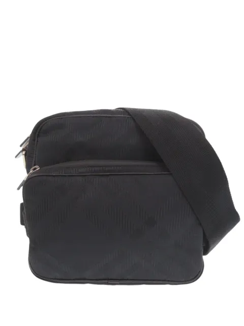 Burberry Pre-Owned 2023-2026 Tonal Check Nylon crossbody bag Black PV69G2NGVBUD5K7S