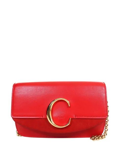 Chloé Pre-Owned 2019 Mini Calfskin and Suede C Chain crossbody bag Red OFQD5C9XF8CE15OO