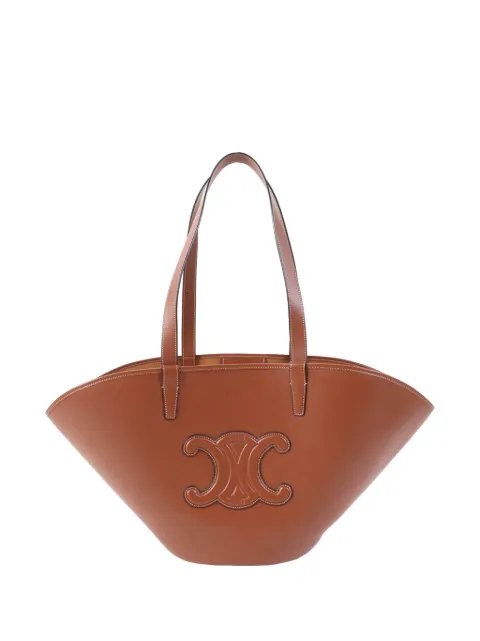Celine Pre-Owned 2018-2026 Medium Smooth Calfskin Cuir Triomphe Couffin tote bag Brown 0ERKMCUZFVB7OVZO