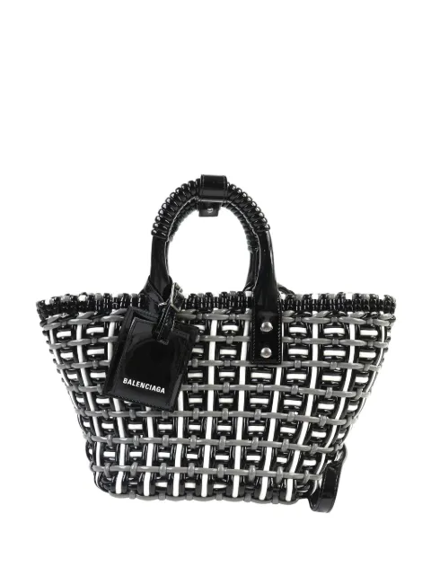 Balenciaga Pre-Owned 2022 Faux Leather Bistro Basket Bag XS satchel Grey E55GKWRZMOZVM6MP