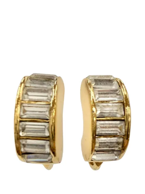 Christian Dior Pre-Owned 20th Century Gold Plated Strass Hoop Clip On Earrings costume necklace Gold TZHQPJNO4TSEKZ4W