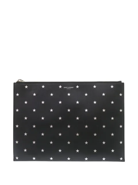 Saint Laurent Pre-Owned 2019 Leather Star clutch bag Black 7CW1B735CMLPS2HH