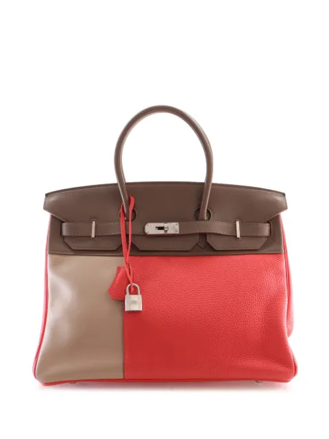 Hermès Pre-Owned 2012 Tricolor Clemence and Swift Birkin Cascade Retourne 35 handbag Pink 0BU7BYSLWT2H8BHM