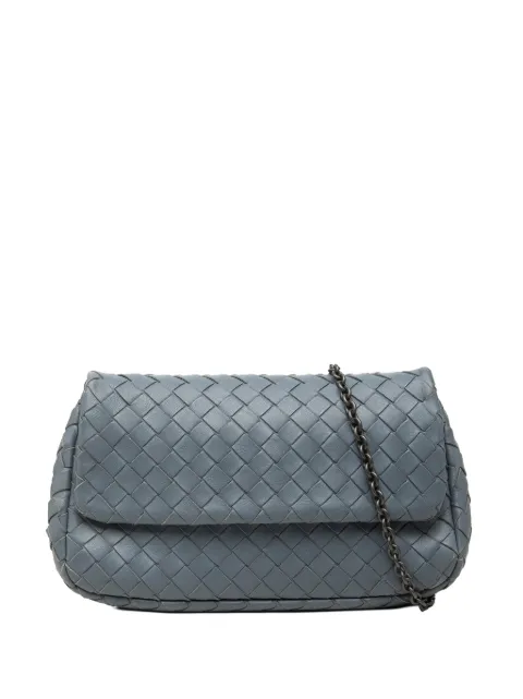 Bottega Veneta Pre-Owned 2012-2026 Mini Nappa Intrecciato Expandable Chain Flap crossbody bag Blue YGXUN6O8OILVIILI