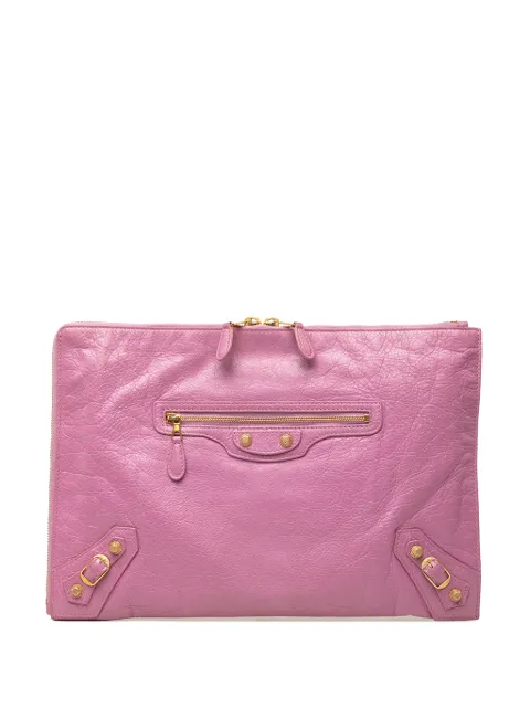 Balenciaga Pre-Owned 2015 Lambskin Motocross Giant 12 Zip Around Flat clutch bag Pink TGI8MY6SRPD7U79V
