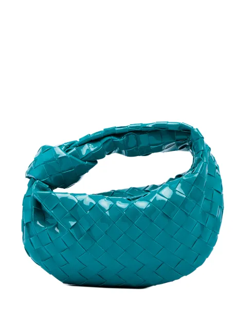 Bottega Veneta Pre-Owned 2012-2026 Mini Patent Intrecciato Jodie hobo bag Blue H6DM92XR7G9ZBKPM