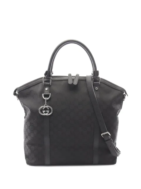 Gucci Pre-Owned 2000-2015 Large GG Canvas Charm Dome satchel Black Z9MRMZLHNR4WMQPU