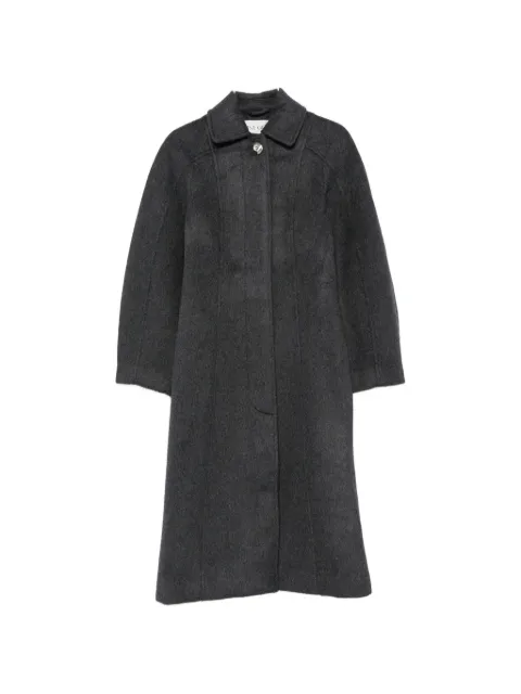 Stine Goya shirred-waist single-breasted coat Grey SGO0252561