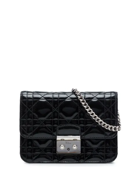 Christian Dior Pre-Owned 2014 Mini Patent Cannage Miss Dior Pouch crossbody bag Black 9AI9DJPTK81SJXR1