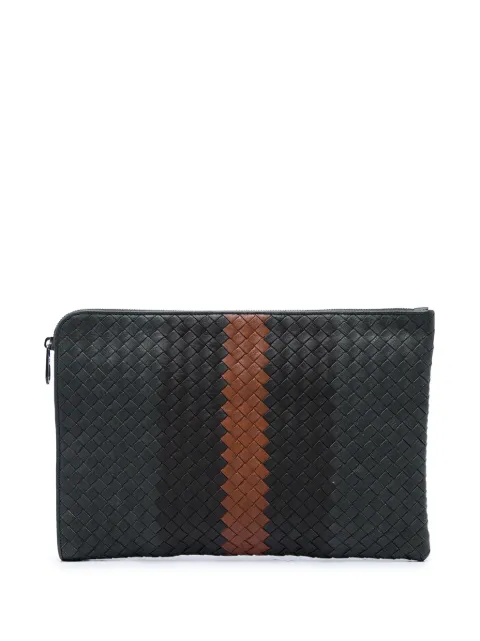 Bottega Veneta Pre-Owned 2012-2026 Tricolor Nappa Intrecciato clutch bag Grey IFUSOBWYP84ELI9L
