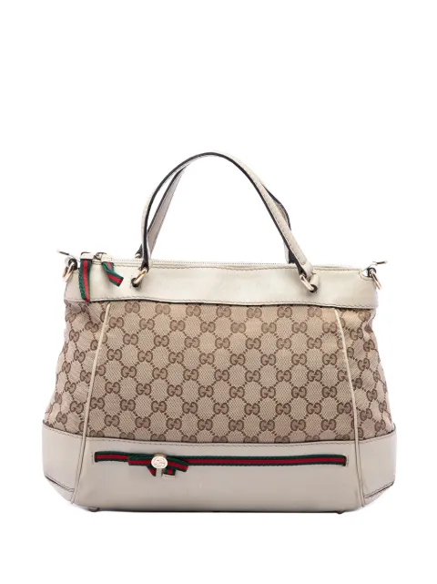 Gucci Pre-Owned 2016-2026 GG Canvas Web Mayfair satchel White H2ZXL1K8LEN0H22E