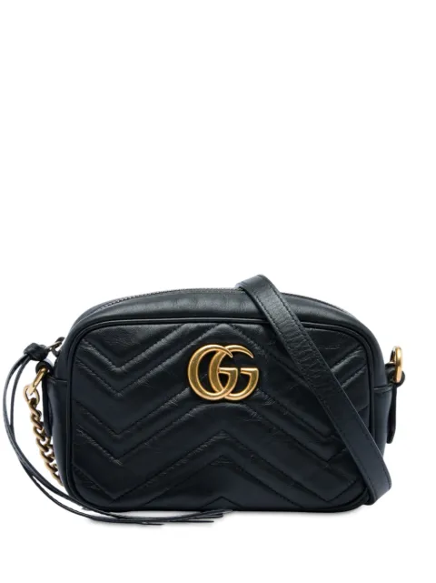 Gucci Pre-Owned 2016-2026 Mini GG Marmont Matelasse Leather crossbody bag Black 7CP3C2RSZXMP6RP4