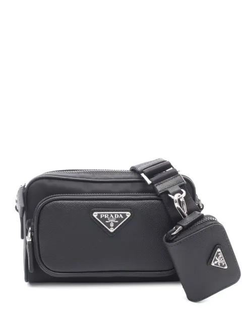 Prada Pre-Owned 2013-2026 Tessuto and Saffiano Camera Bag crossbody bag Black 3OJSRXG81168H55E