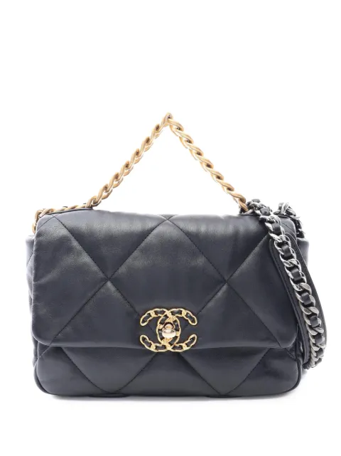 CHANEL Pre-Owned 2021-2026 Medium Lambskin 19 Flap satchel Black HED82V3R8KU5LB3V