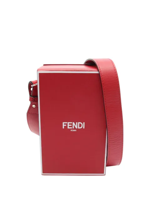 Fendi Pre-Owned 2010-2026 Vitello Fluffy Logo Vertical Box crossbody bag Red EVVY5Q0OQ00AMMJ3