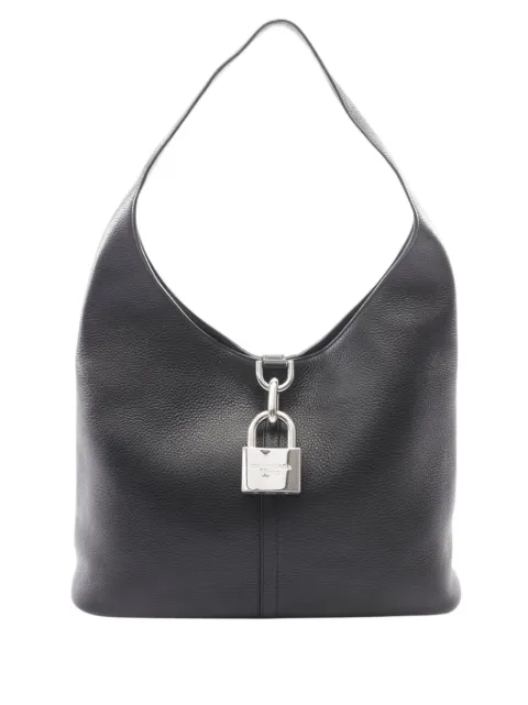 Balenciaga Pre-Owned 2018-2026 Medium Locker North South Hobo shoulder bag Black OFNBTFYEYVM1PN3K