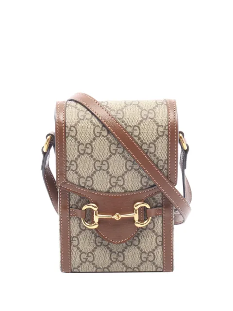 Gucci Pre-Owned 2016-2026 Mini GG Supreme Horsebit 1955 crossbody bag Neutrals 6NPO3DQE9J7QS9JO