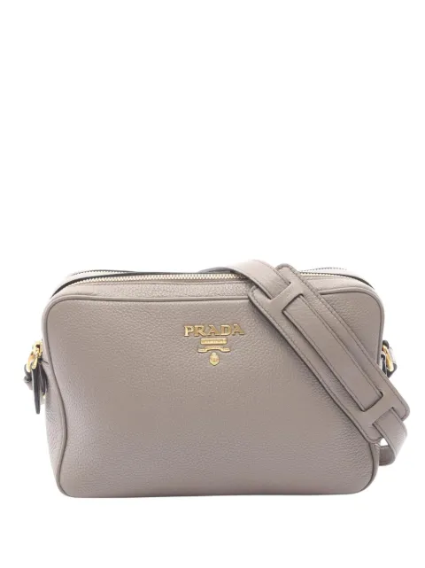 Prada Pre-Owned 2010-2026 Vitello Daino Double Zip Camara Bag crossbody bag Grey RRQRPI1DXWXBB9GK