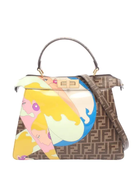 Fendi Pre-Owned 2010-2026 Antonio Lopez Medium Zucca Coated Canvas Peekaboo ISeeU satchel Brown D99HSUG70KLIIYYJ
