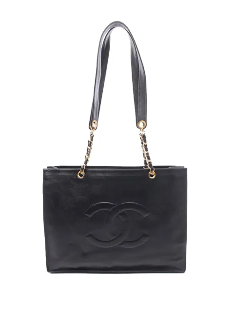 CHANEL Pre-Owned 1996-1997 CC Caviar Chain tote bag Black 55WN4GSB55STZMSV
