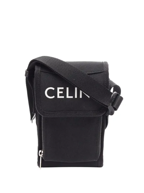 Celine Pre-Owned 2000-2026 Canvas Phone Pouch Flap crossbody bag Black 2LXBU3CMFKKTKAMX