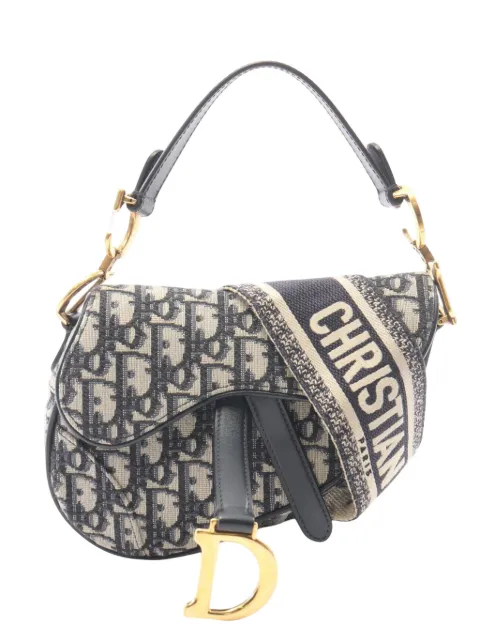Christian Dior Pre-Owned 2000-2026 Mini Oblique Canvas Saddle Bag satchel Blue ARGYZVEJWF7Q0JUS
