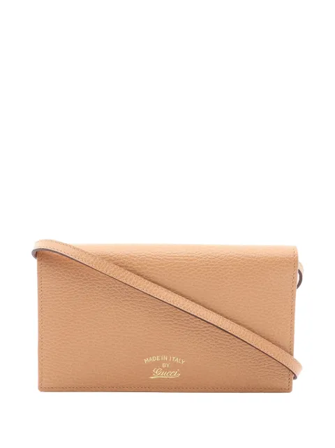 Gucci Pre-Owned 2000-2015 Dollar Calfskin Swing Wallet On Strap crossbody bag Pink 9QQ9F6I9LLJMMVVX