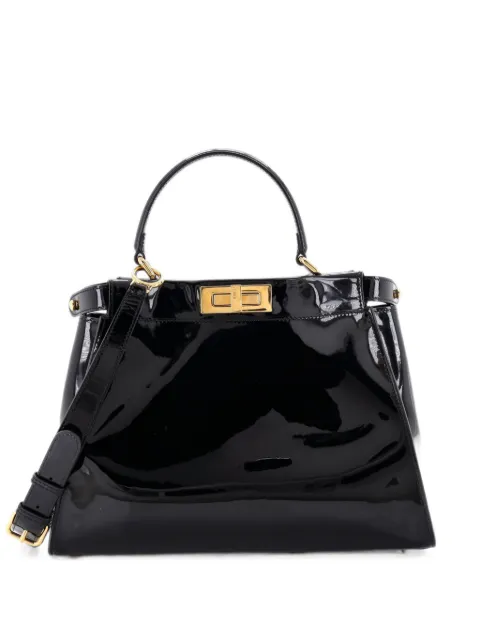 Fendi Pre-Owned Peekaboo Bag Patent Regular satchel Black TY1GLWS4EBFK95GV