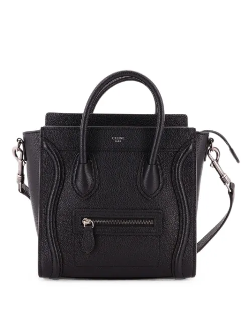 Celine Pre-Owned Luggage Bag Grainy Leather Nano crossbody bag Black SHYT41O986P60PV0