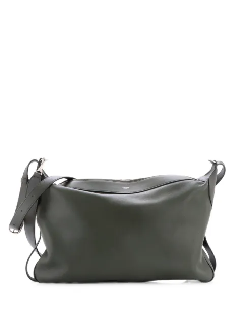 Celine Pre-Owned Romy Triomphe Coated Canvas Large shoulder bag Green SE4S03ZWHMXNG1QQ