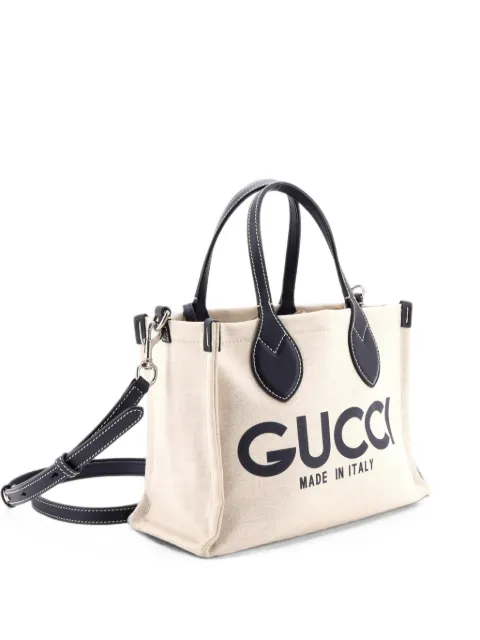 Gucci Pre-Owned Logo Shopper Tote Printed Canvas Small shoulder bag Blue JPLK9P8WVCQF8T72