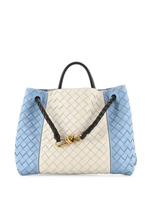 Bottega Veneta Pre-Owned Andiamo Top Handle Bag Intrecciato Nappa Medium satchel Blue SLWGMG8COL9N7RZ8