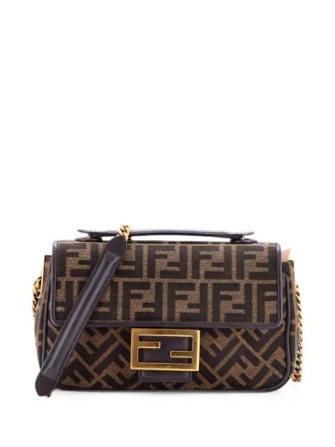 Fendi Pre-Owned Midi Baguette Chain Bag Zucca Canvas Medium crossbody bag Brown H1R4VJXF9EKU0IQX