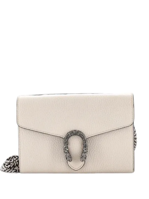 Gucci Pre-Owned Dionysus Chain Wallet Leather with Embellished Detail Small crossbody bag White GROY4YQJ2WG35XSH