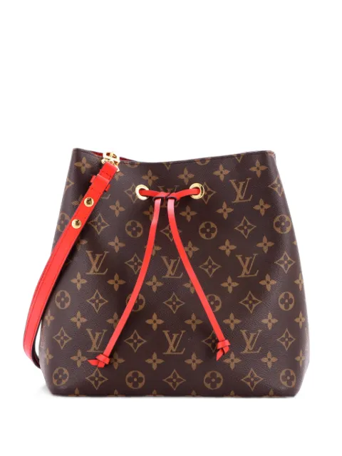 Louis Vuitton Pre-Owned NeoNoe Handbag Monogram Canvas with Leather MM bucket bag Red FZOSV17P0AULORKG