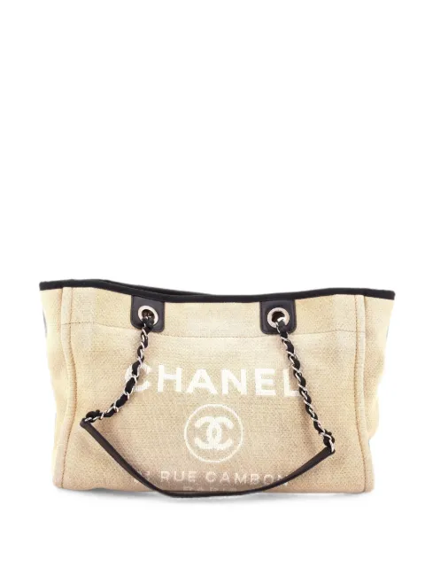 CHANEL Pre-Owned Deauville Raffia Small tote bag Neutrals FSZJPWRUBVSR22V6