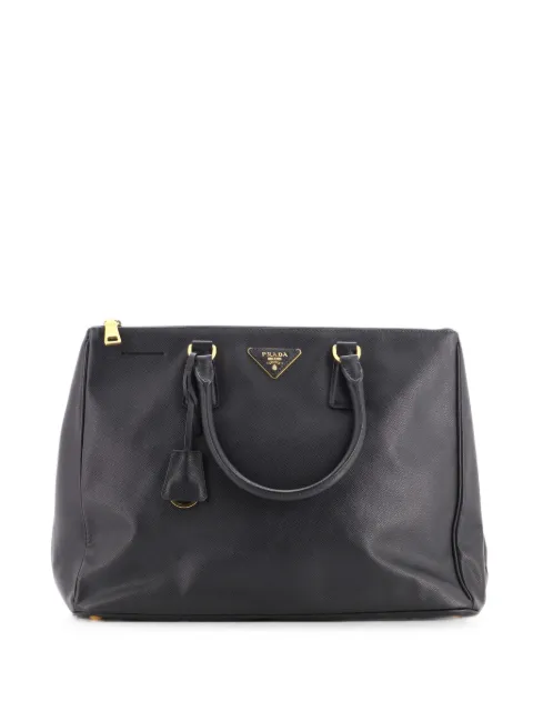 Prada Pre-Owned Double Zip Lux Saffiano Leather Large tote bag Black G7S5D8E7JREEHN6Q