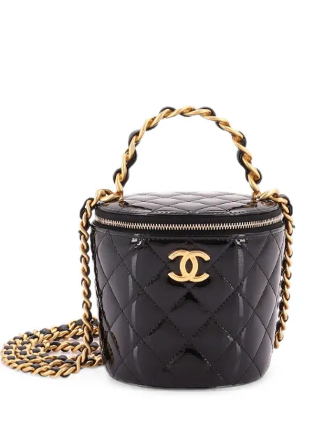 CHANEL Pre-Owned Afternoon Tea Vanity Quilted Patent bucket bag Black G9J12DZWPMUYEN8D