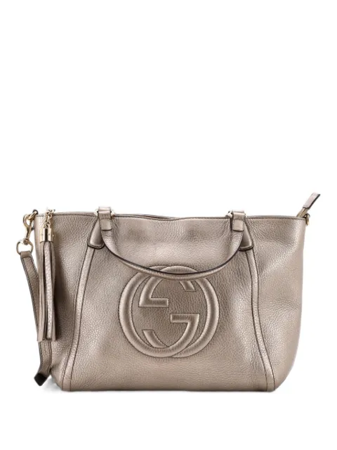 Gucci Pre-Owned Soho Convertible Top Handle Bag Leather Small satchel Metallic QNQAU7JENB16Y2YD