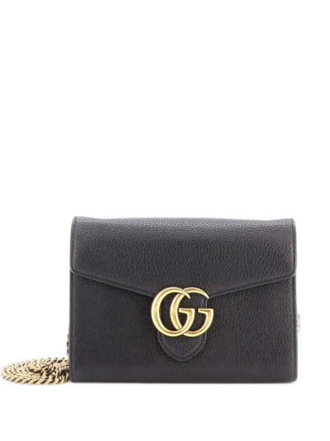 Gucci Pre-Owned GG Marmont Chain Wallet Leather Mini clutch bag Black QU46KTQXGH4BZXXA