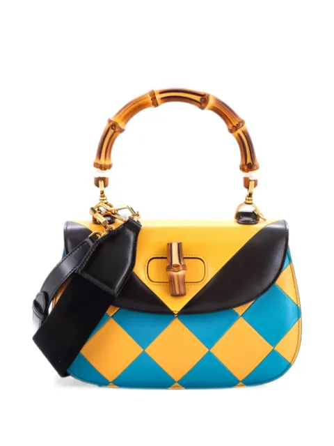 Gucci Pre-Owned Bamboo 1947 Top Handle Bag Limited Edition Geometric Print Leather Medium satchel Multicolour G4LE80FVNVSEHG7D