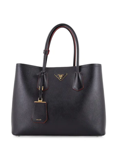 Prada Pre-Owned Cuir Double Saffiano Leather Medium tote bag Black QLN6829CR5X33KMQ