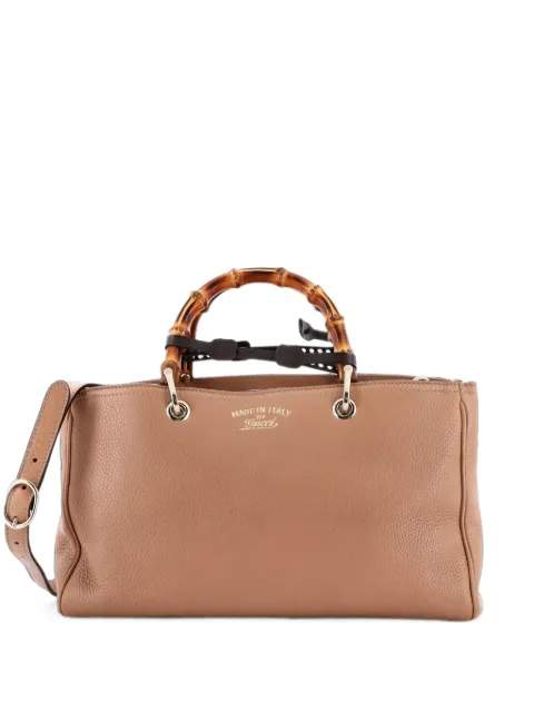 Gucci Pre-Owned Bamboo Shopper Leather Medium tote bag Neutrals F0OSBCOBBMTTCCY7