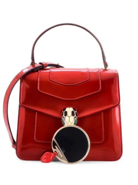 Bvlgari Pre-Owned Serpenti Top Handle Bag Patent Small satchel Red O1NNJGMR1ZIA807T