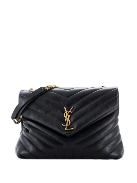 Saint Laurent Pre-Owned Loulou Matelasse Chevron Leather Medium shoulder bag Black NVYTHY337LXTCEJ1